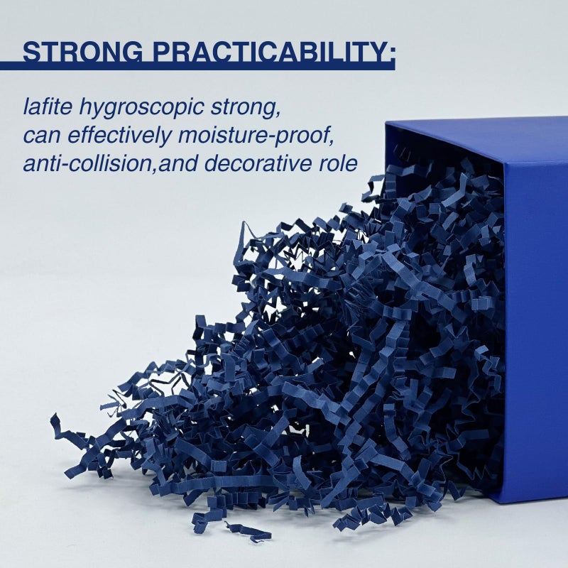 Corlcol 1 LB Dark Blue Crinkle Paper for Gift Box Basket Filler Paper Shred On holiday Party(3MM) - Image 4